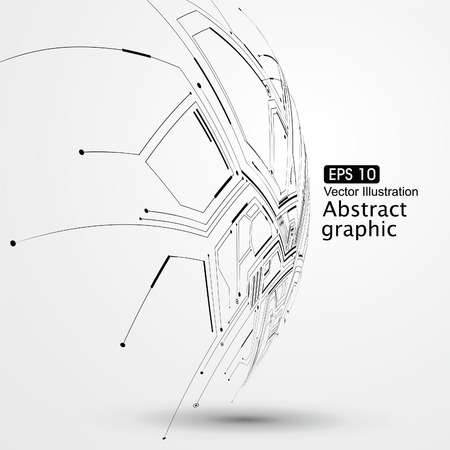 Point and line constructed the sphere wireframe, technological sense abstract illustration.のイラスト素材