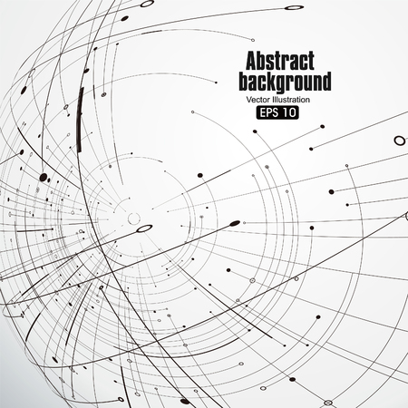 Point and curve constructed the sphere wireframe, technological sense abstract illustration.のイラスト素材