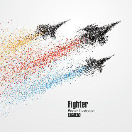 Fighter particles, symbol illustration of rapid development.のイラスト素材