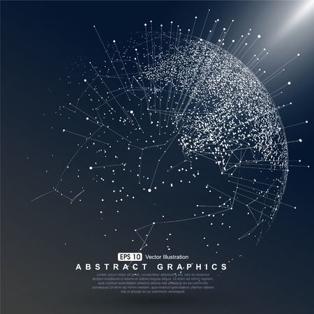 World map point constructed  Global network connectionのイラスト素材