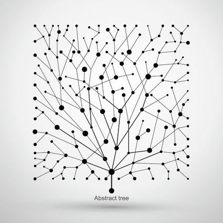 Of points and lines of trees, abstract graphics.のイラスト素材