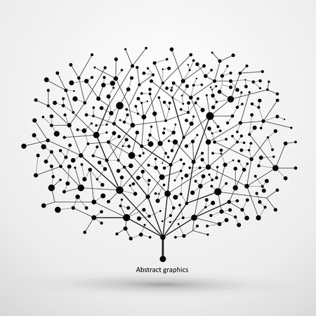 Of points and lines of trees, abstract graphics.のイラスト素材