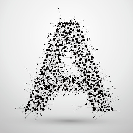 Letter points and lines formed,The letters A.のイラスト素材