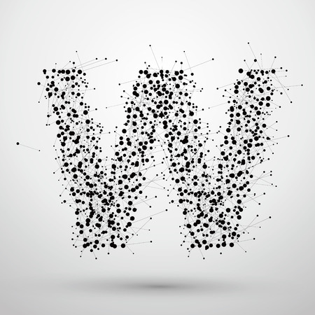 Letter points and lines formed,The letters W.のイラスト素材