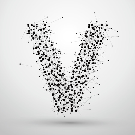 Letter points and lines formed,The letters V.のイラスト素材