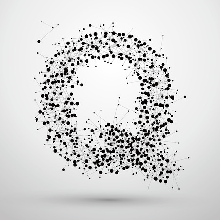 Letter points and lines formed,The letters Q.のイラスト素材