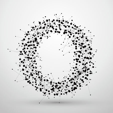 Letter points and lines formed,The letters O.のイラスト素材