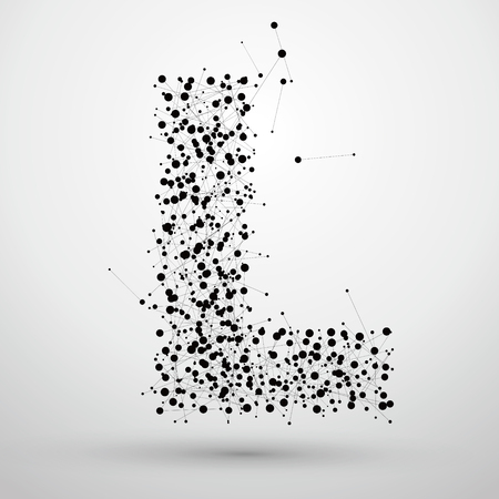 Letter points and lines formed,The letters L.のイラスト素材