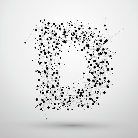Letter points and lines formed,The letters D.のイラスト素材