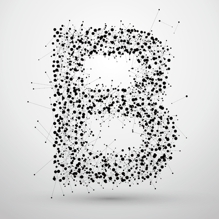 Letter points and lines formed,The letters B.のイラスト素材