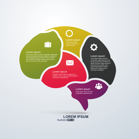 Vector infographics. Brain, Abstract background.のイラスト素材