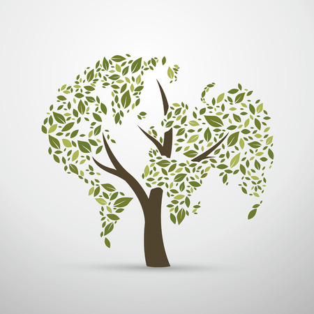 Earth by leaves, vector illustrationのイラスト素材