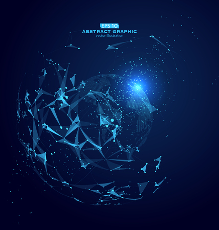 World map point, line, composition, representing the global, Global network connection, a sense of science and technology, international meaning.のイラスト素材