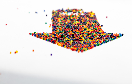 Arrow graphic colored dots, progressive development of meaning.の写真素材