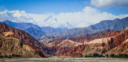 Cascading mountains landscape