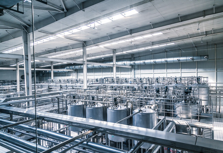 Milk factory filled with pipes.のeditorial素材