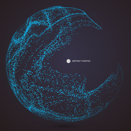 Irregular abstract graphics, dynamic particle composition.のイラスト素材