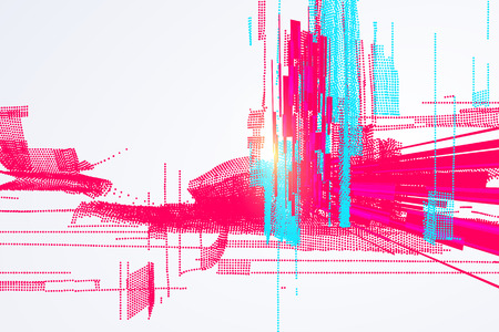 Abstract graphic design, a sense of science and technology background.のイラスト素材