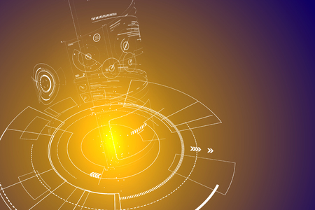 Futuristic three-dimensional interface, abstract graphic design.のイラスト素材