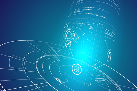 Futuristic three-dimensional interface, abstract graphic design.のイラスト素材