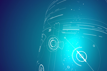 Futuristic three-dimensional interface, abstract graphic design.のイラスト素材