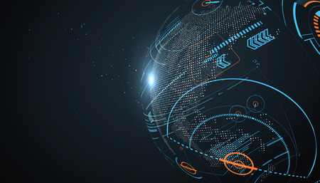 Futuristic globalization interface, a sense of science and technology abstract graphics.