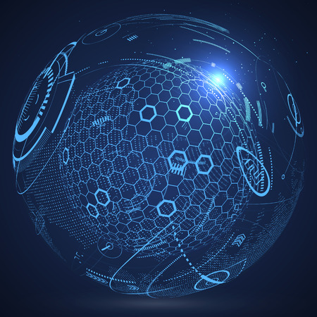 Futuristic globalization interface, a sense of science and technology abstract graphics.のイラスト素材