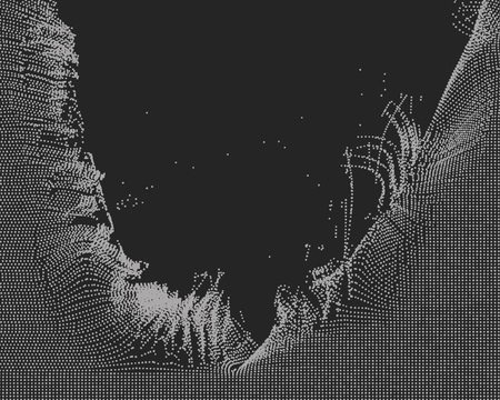 Wavy abstract graphic design, a sense of science and technology background.のイラスト素材