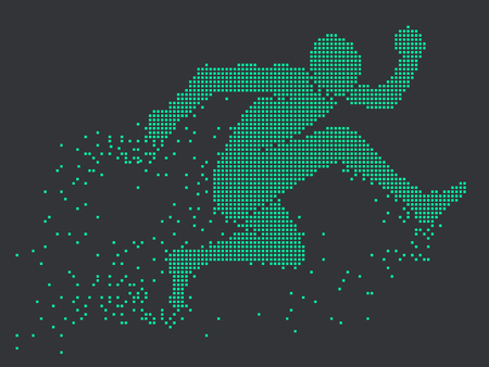 Running Man graphics,composed of mosaic particle.のイラスト素材