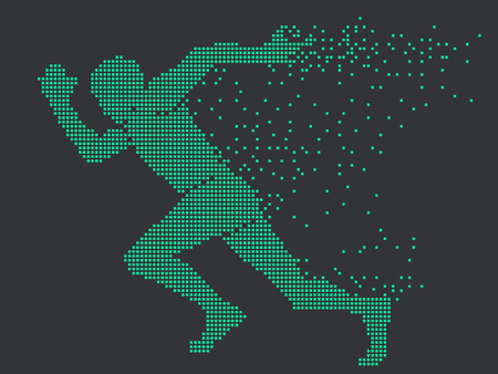 Running Man graphics,composed of mosaic particle.のイラスト素材
