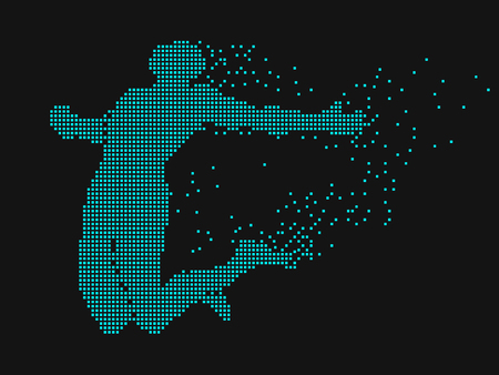 Sports Graphics,composed of mosaic particle.のイラスト素材