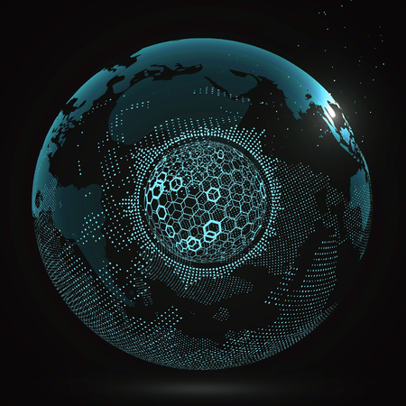 Futuristic globalization interface, a sense of science and technology abstract graphics.のイラスト素材