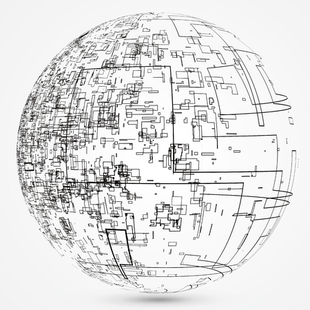 Abstract spherical graphic design.のイラスト素材