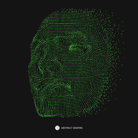 A face pattern consisting of dots illustration.のイラスト素材