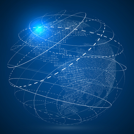 Futuristic globalization interface, a sense of science and technology abstract graphics.のイラスト素材