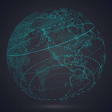 Futuristic globalization interface, a sense of science and technology abstract graphics.のイラスト素材