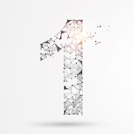 The Arabia figures are joined by dots and lines,Font design.のイラスト素材