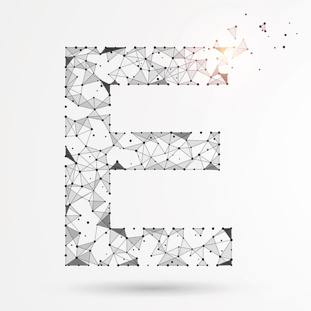 Point and line connection consisting of English letters, font design.のイラスト素材