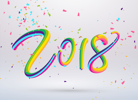 2018 font design, festival background.のイラスト素材