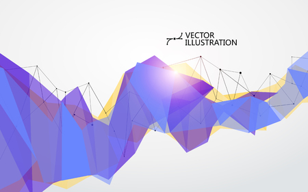 Irregular shape of dots, lines and faces, abstract design.のイラスト素材