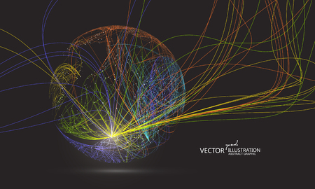 Colourful curve composed of a sphere, Abstract graphic design.のイラスト素材
