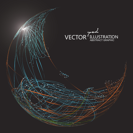 Colourful curve composed of a sphere, Abstract graphic design.のイラスト素材