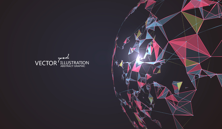 Dot, line and surface consisting of abstract graphics.のイラスト素材