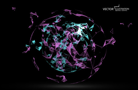 Abstract sphere formed by a point line connection.のイラスト素材
