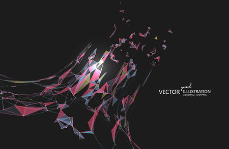 Abstract graphic formed by a point line connection.のイラスト素材