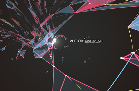 Abstract graphic formed by a point line connection.のイラスト素材