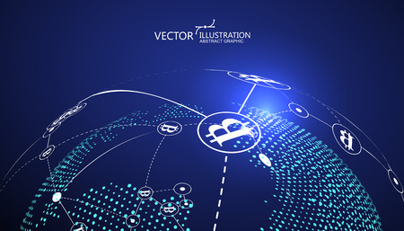 Electronic payment, block chain concept,internet finance,vector illustration.のイラスト素材