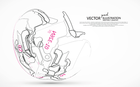 Abstract sphere graphics, futuristic concept lines, technological sense design.のイラスト素材
