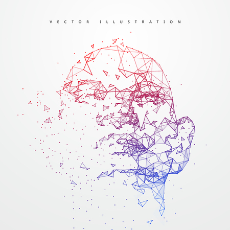Lines connected to thinkers, symbolizing the meaning of artificial intelligence.のイラスト素材