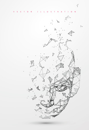 Lines connected to thinkers, symbolizing the meaning of artificial intelligence.のイラスト素材